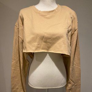 Pretty Little Thing Cropped Sweater in Nude